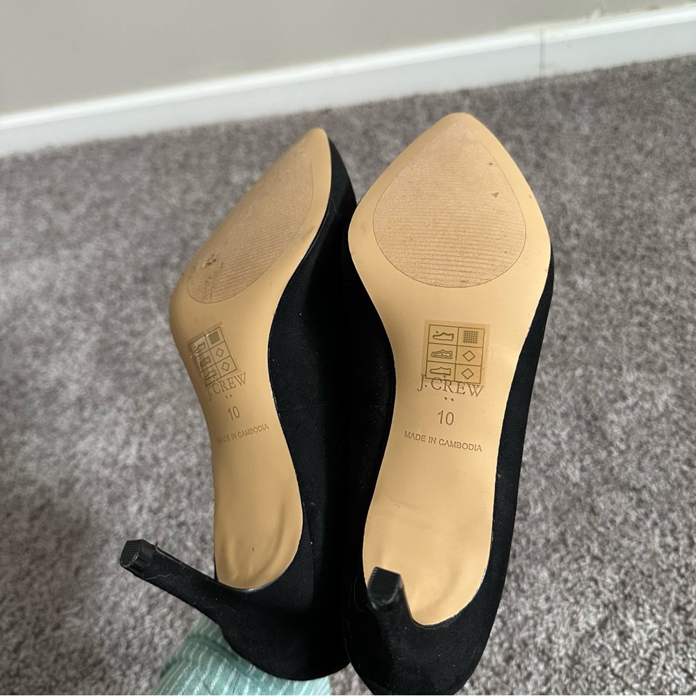 J.Crew Elsie Pumps Black Suede Women’s Size 10 NWOT 3 Inch - Picture 9 of 9